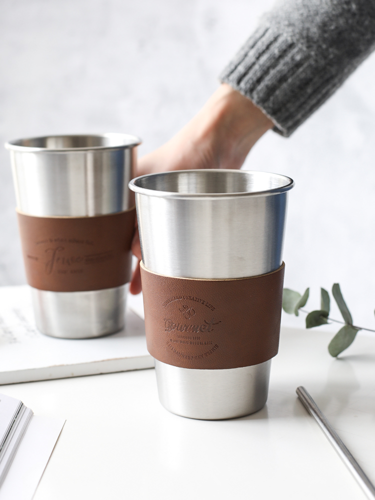 Taza de acero inoxidable, taza de café portátil, taza de café con tapa, aislamiento térmico, taza para pareja, estilo Ins, taza de café práctica