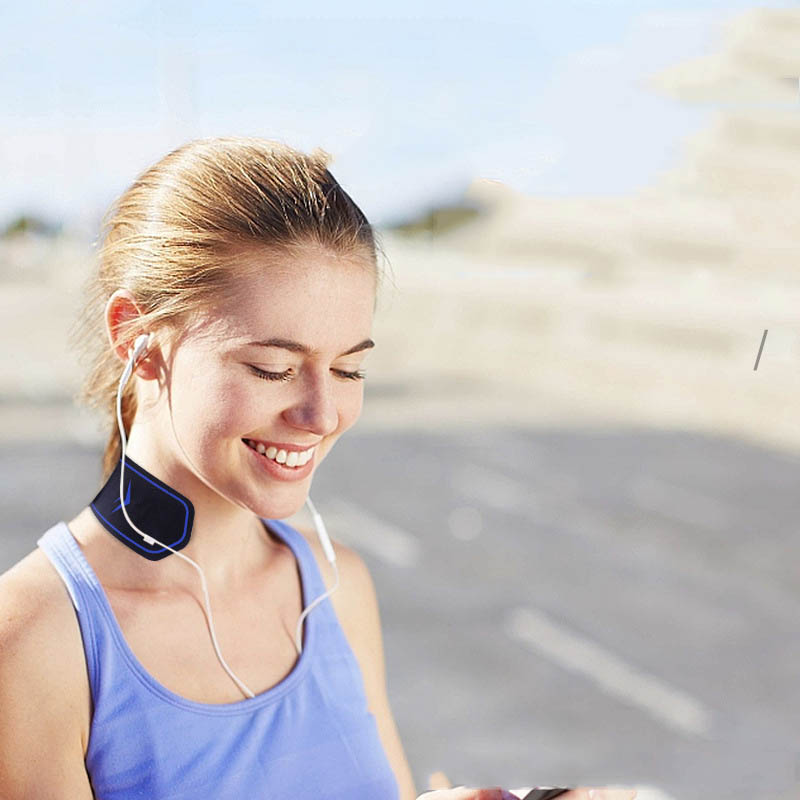 Parches de masaje cervical portátiles con carga, mini parche de masaje cervical, relajación muscular, masaje de baja frecuencia para hombros y cuello.