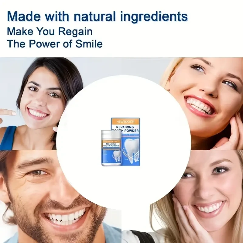 Polvo blanqueador dental de 50 g, ingredientes de esencia vegetal