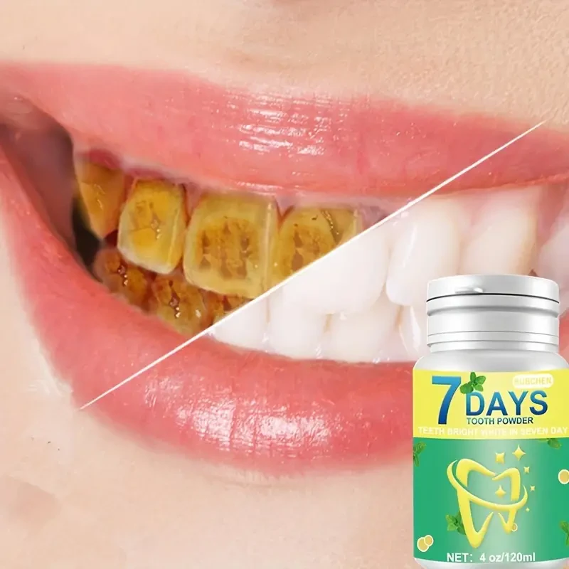 Polvo blanqueador de dientes, polvo para pulir y limpiar profundamente los dientes.
