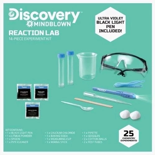 Juego de experimentos de laboratorio de reacción de Discovery Mindblown Toy de 13 piezas