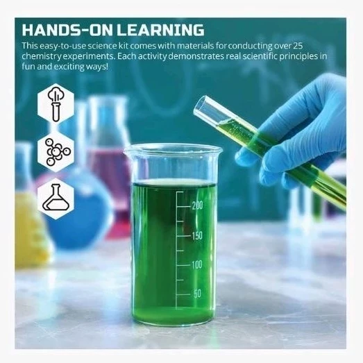 Juego de experimentos de laboratorio de reacción de Discovery Mindblown Toy de 13 piezas