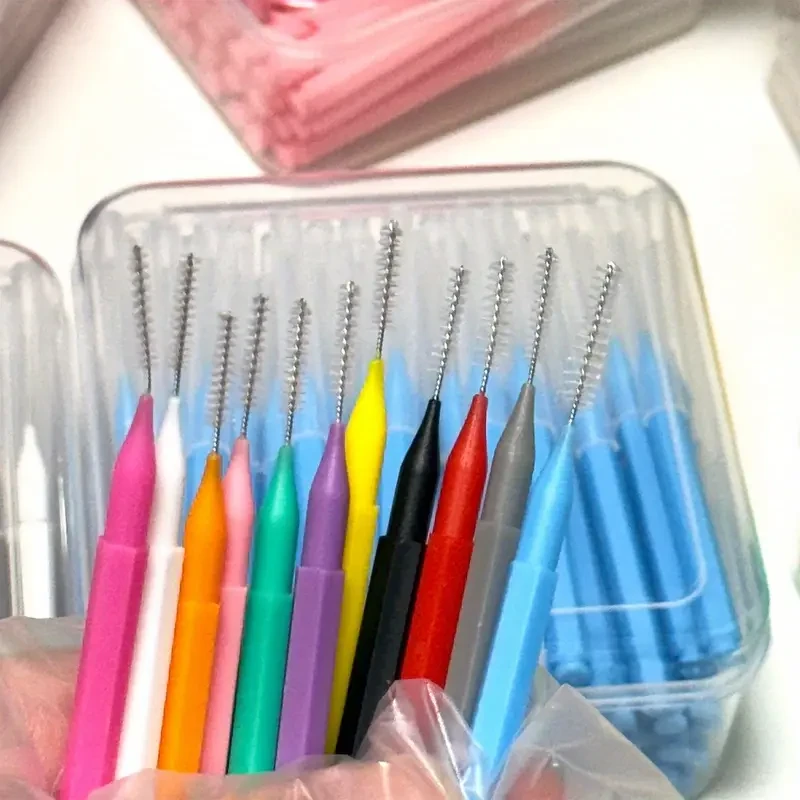 Cepillos interdentales de nailon suave para ortodoncia - Hilos dentales de limpieza profunda