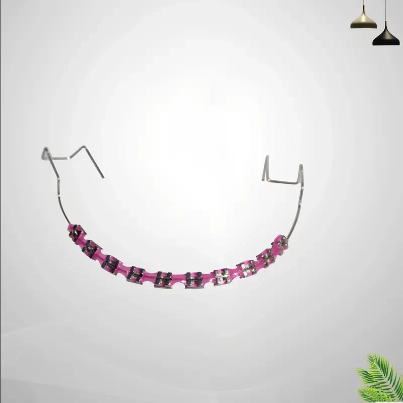 Juego de aparatos dentales coloridos con cremallera, novedosos aparatos dentales superiores e inferiores con ganchos.