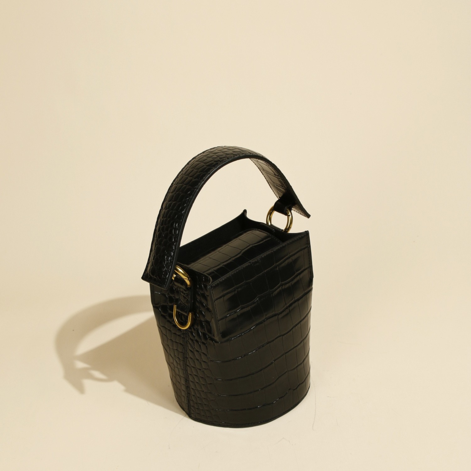 Bolso bandolera tipo cubo de piel de vaca auténtica, exquisito bolso de mano