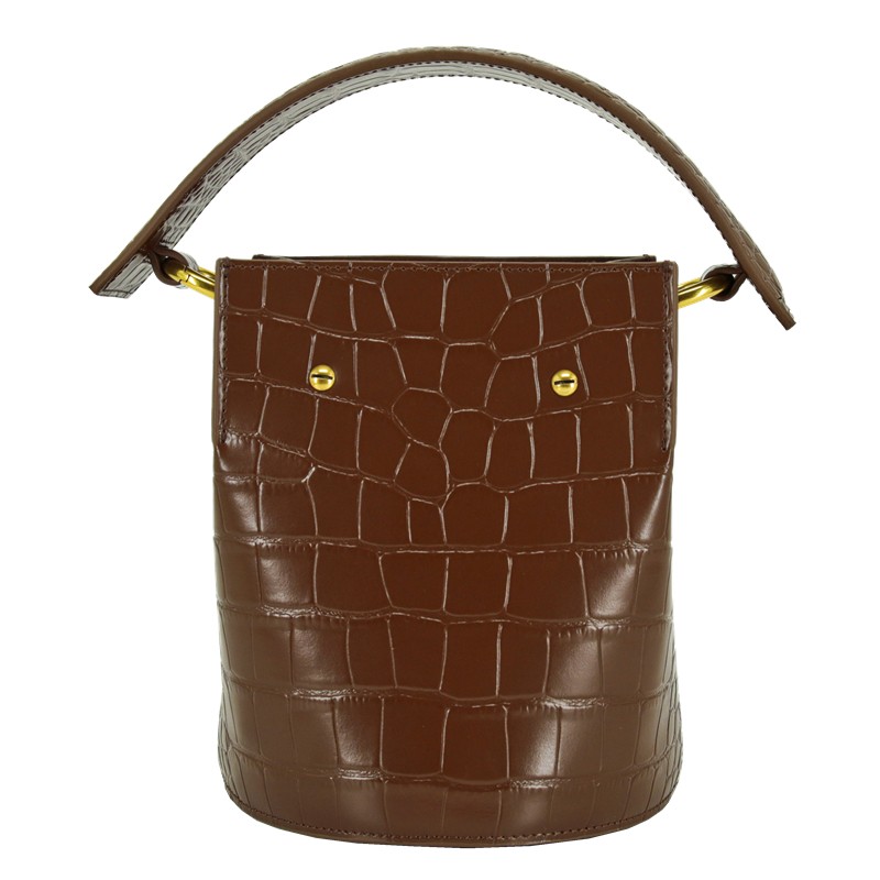 Bolso bandolera tipo cubo de piel de vaca auténtica, exquisito bolso de mano