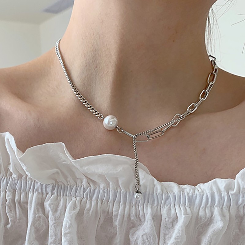 Collar de perlas de doble capa FOXANRY