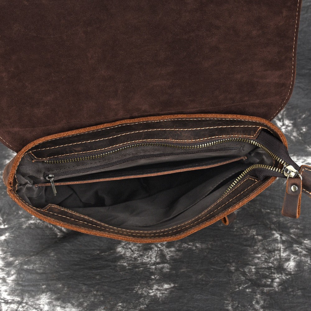 Bolso de viaje retro informal de cuero de primera capa de gran capacidad