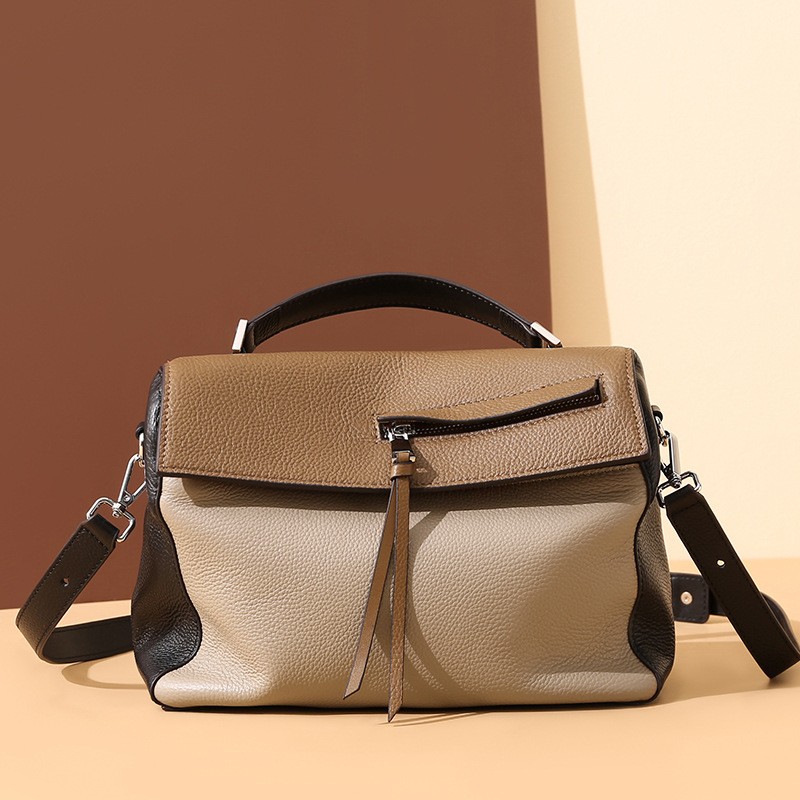 Bolso bandolera portátil de piel de vaca