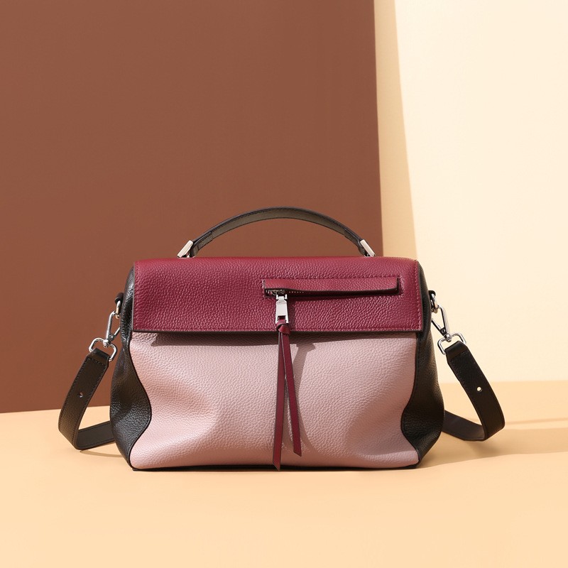 Bolso bandolera portátil de piel de vaca