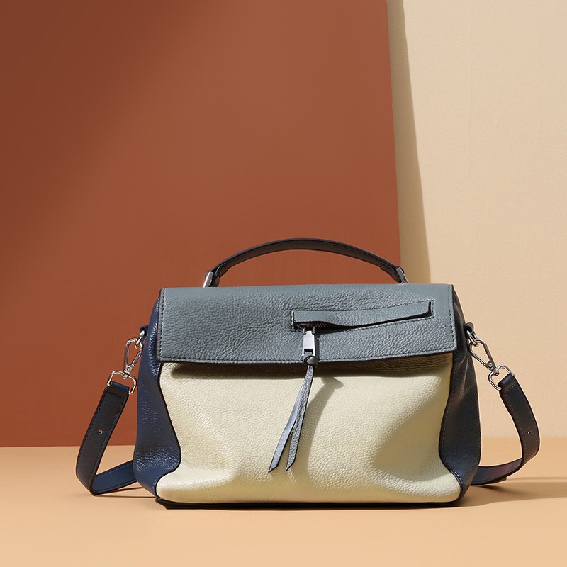 Bolso bandolera portátil de piel de vaca