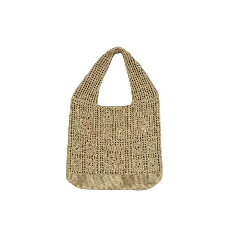 Bolso de hombro de punto de color liso a juego