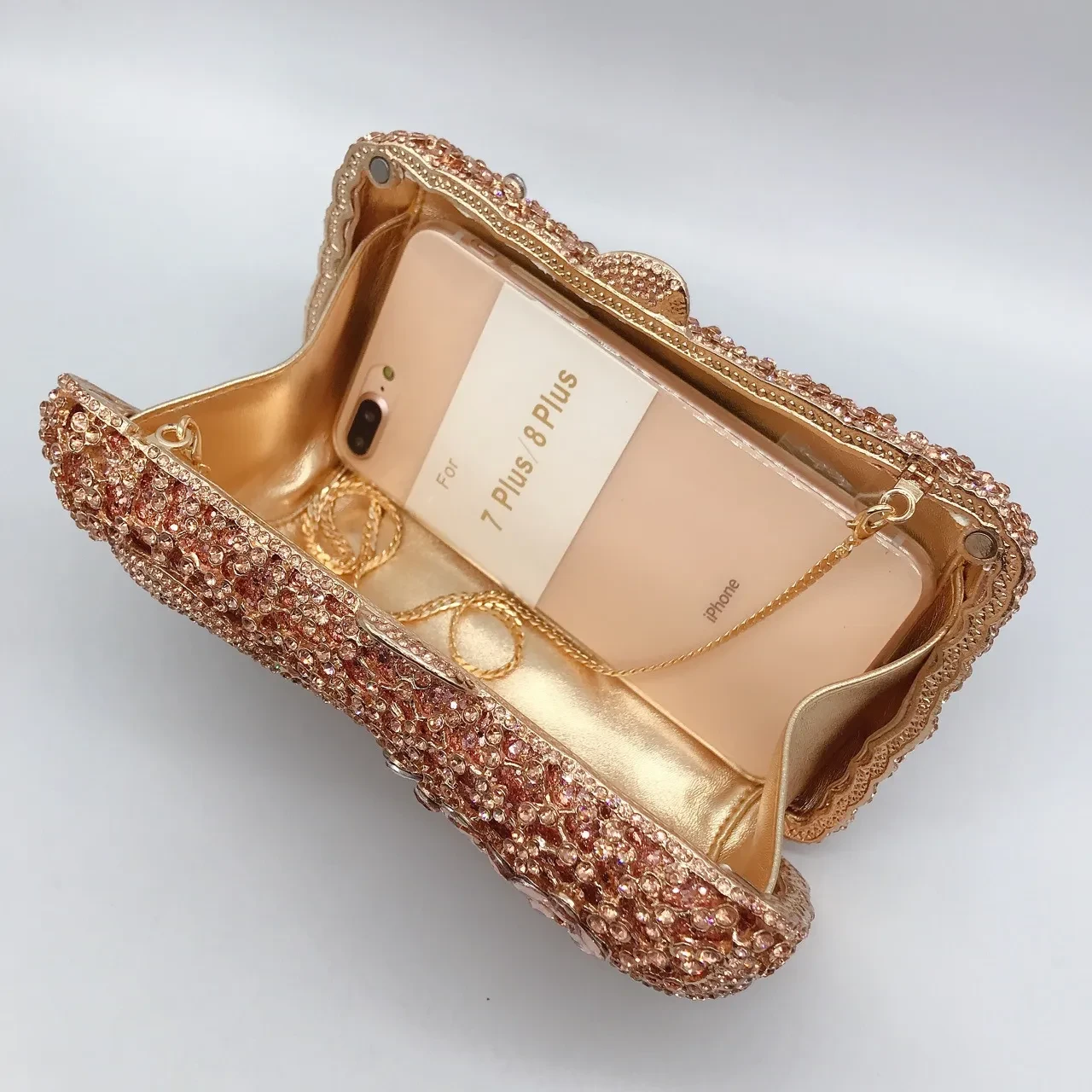 Bolso de noche con lazo y diamantes, estilo europeo y americano, para banquetes.