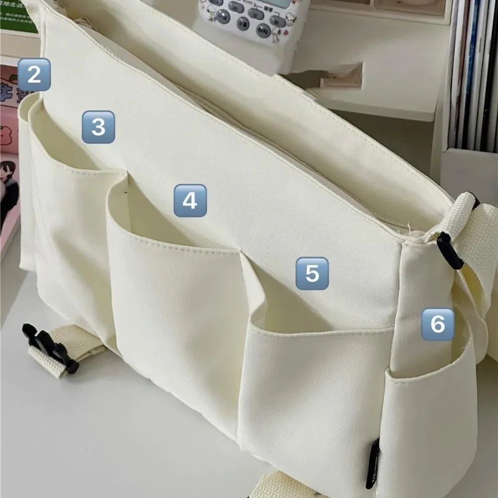 Bolso bandolera japonés de gran capacidad para mujer, de color liso