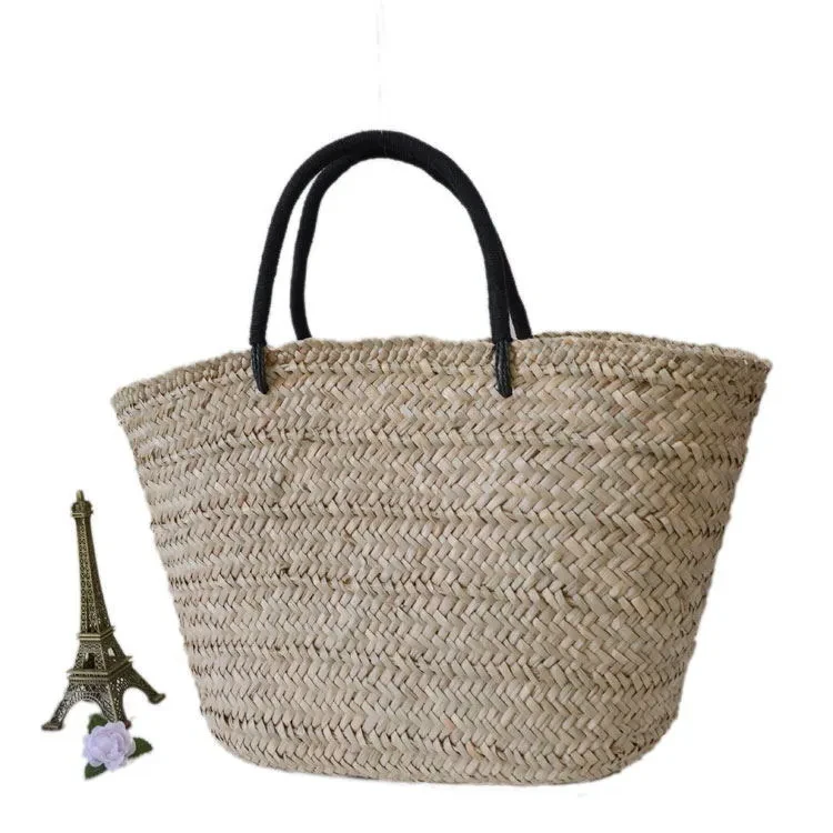 Bolso tejido con plantas acuáticas, moderno, sencillo y elegante.