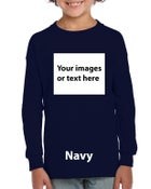 Camiseta juvenil de manga larga de algodón ultra suave para niños, impresión personalizada, camiseta