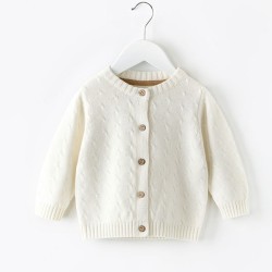 Baby Girl's Knitted Sweater and Cardigan Top