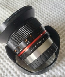 Samyang 12 mm f/2, montura Fuji X