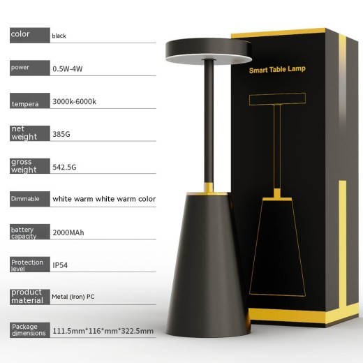 Lámpara de escritorio inalámbrica recargable con adornos