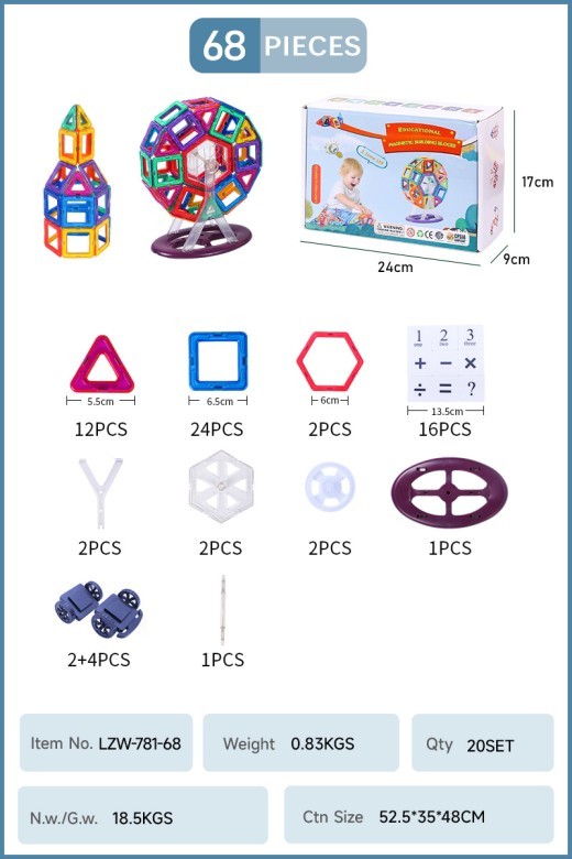 Bloques de construcción magnéticos Juguetes clásicos