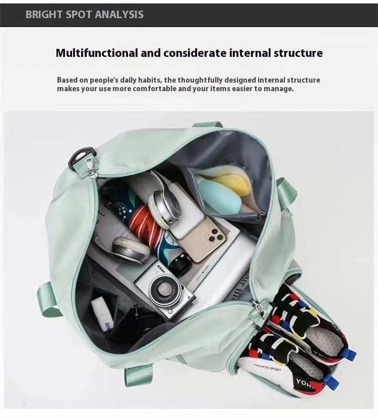 Bolso bandolera multifuncional de un solo hombro para yoga, con asa cubreobjetos, ideal para viajes cortos