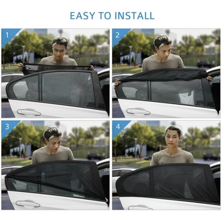 Parasol de malla para ventana lateral delantera y trasera de camioneta SUV