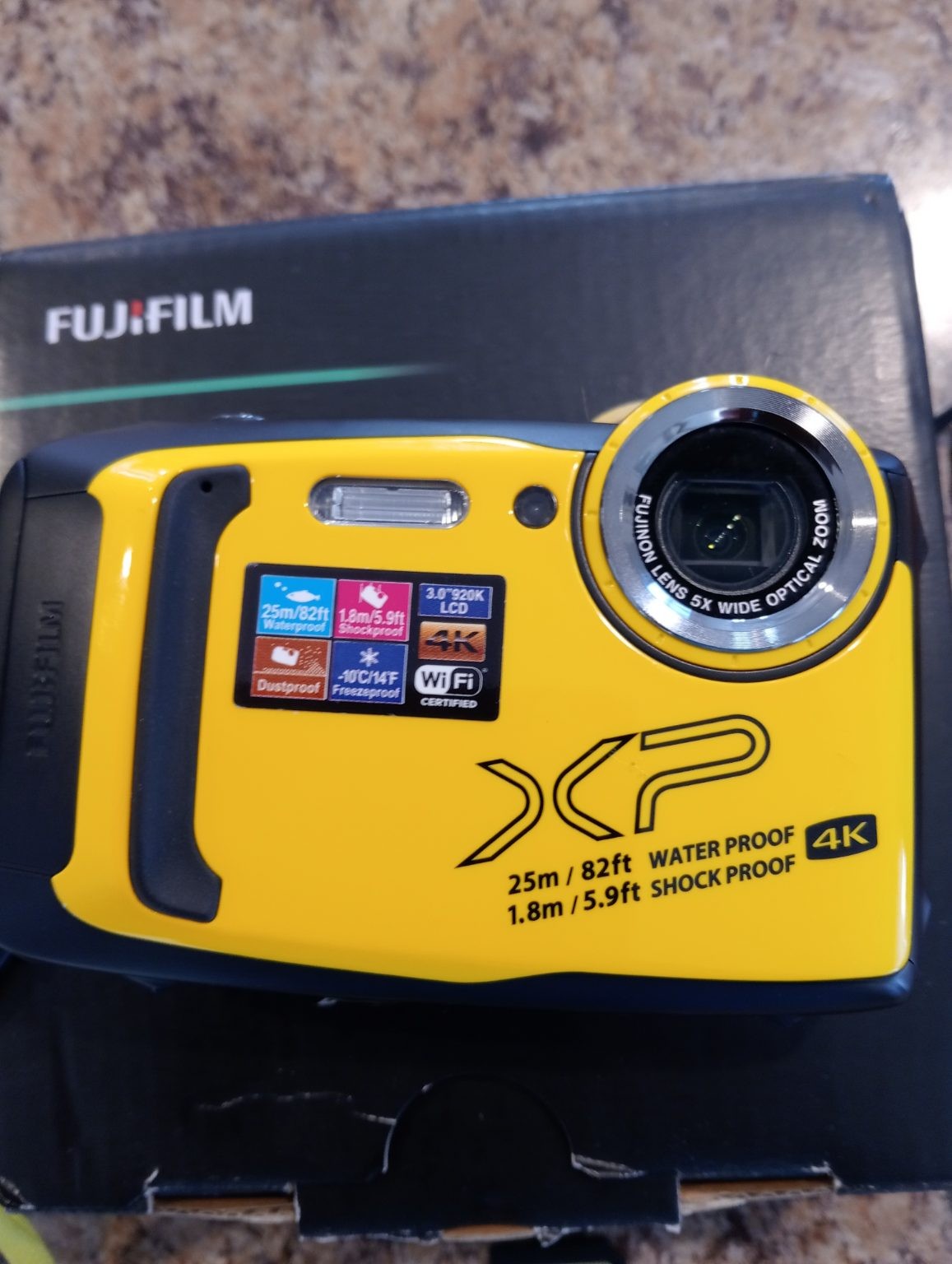 Cámara Fujifilm XP140 resistente al agua, 25 m, sensor de 16 MB, zoom óptico de 5x, EIS