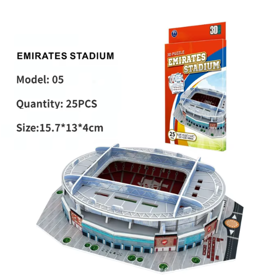 Modelo de rompecabezas de estadio de papel 3D para que los apasionados fanáticos del fútbol luchen con su equipo local