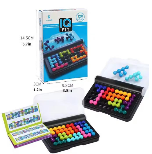 Juego de mesa rompecabezas 3D con 120 desafíos de CI, clásico, con placa piramidal y perlas, para niños, con cuentas piramidales, juguetes Montessori, regalos.