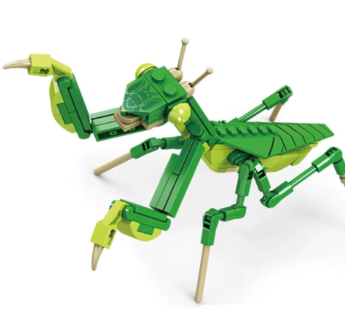 Bloques de construcción creativos, modelo de insecto, abeja, libélula, hormiga, mantis, juguetes ensamblados para niños, adornos de animales interesantes, regalos
