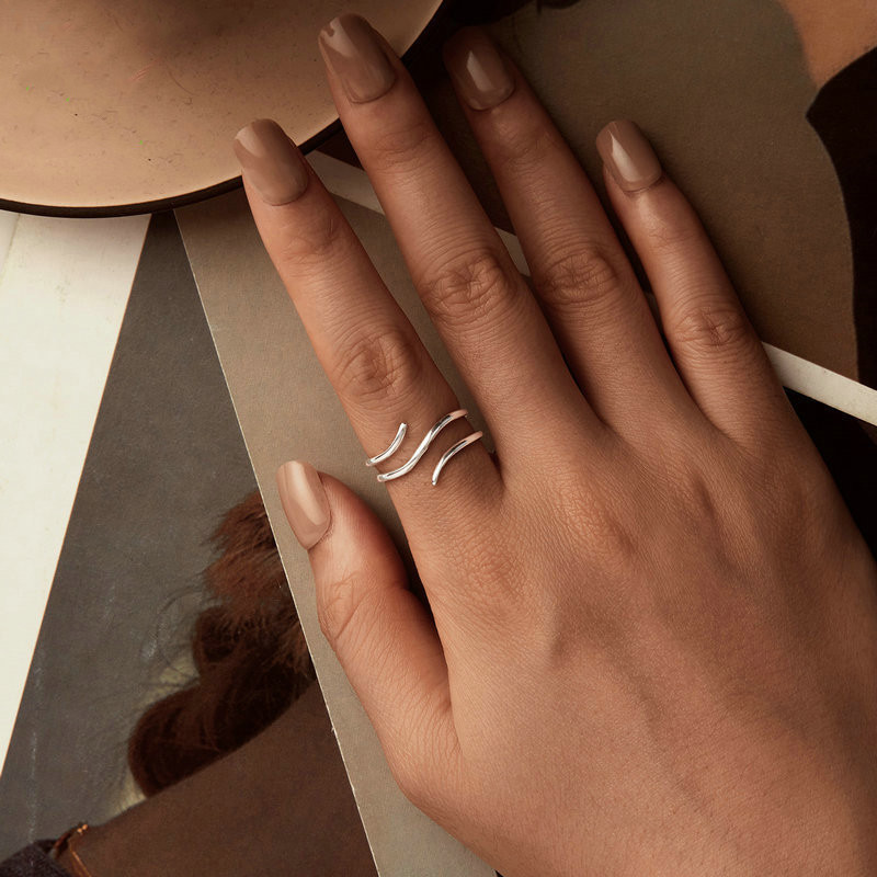 Anillo multianillo sencillo de moda para mujer