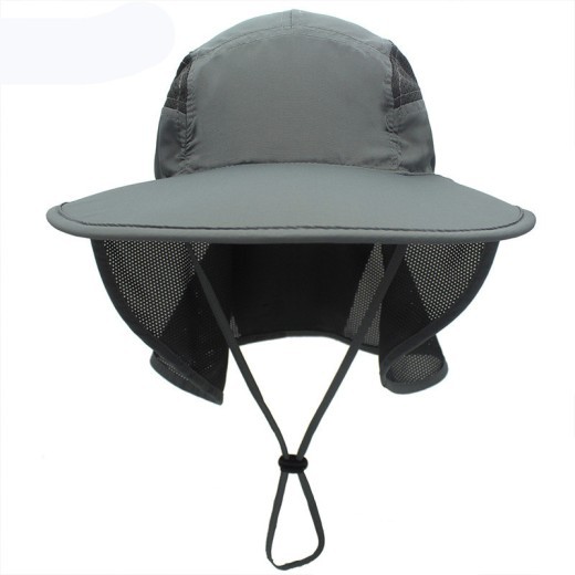 Sombrero de ala ancha para hombre y mujer, de poliéster, de secado rápido, para pesca en montaña y verano, con protector de cuello.