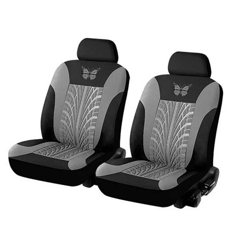 Funda de asiento de coche para 2 plazas delanteras, protector de poliéster