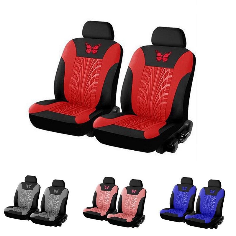 Funda de asiento de coche para 2 plazas delanteras, protector de poliéster