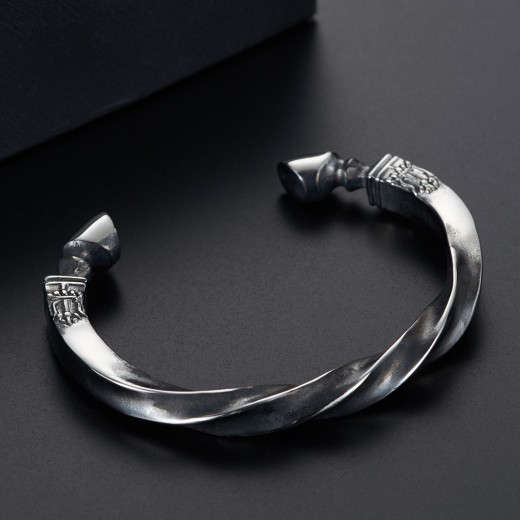 Pulsera de temperamento en blanco y negro de estilo retro