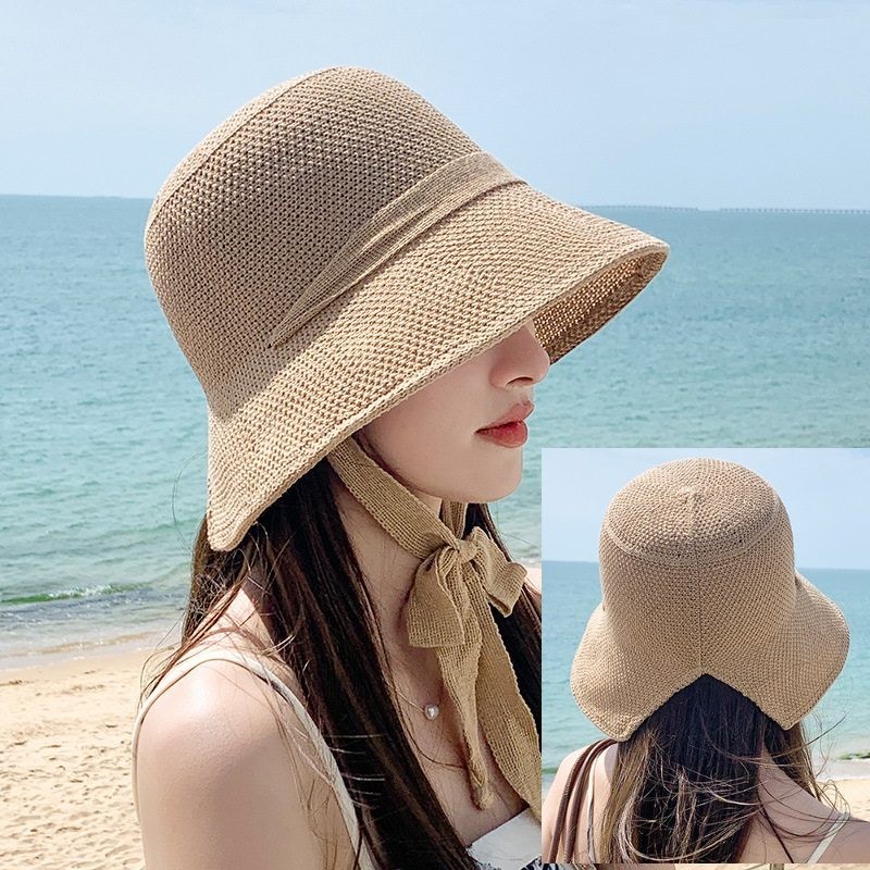 Sombrero de paja para mujer, de ala ancha, flexible, estilo Derby, para playa, verano, 3 colores