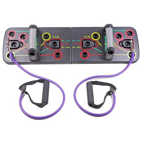 Tabla plegable multifuncional para flexiones con soporte combinado de cuerda de tracción