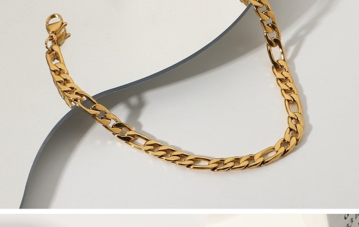 Tobilleras de acero inoxidable chapadas en oro de 18 quilates