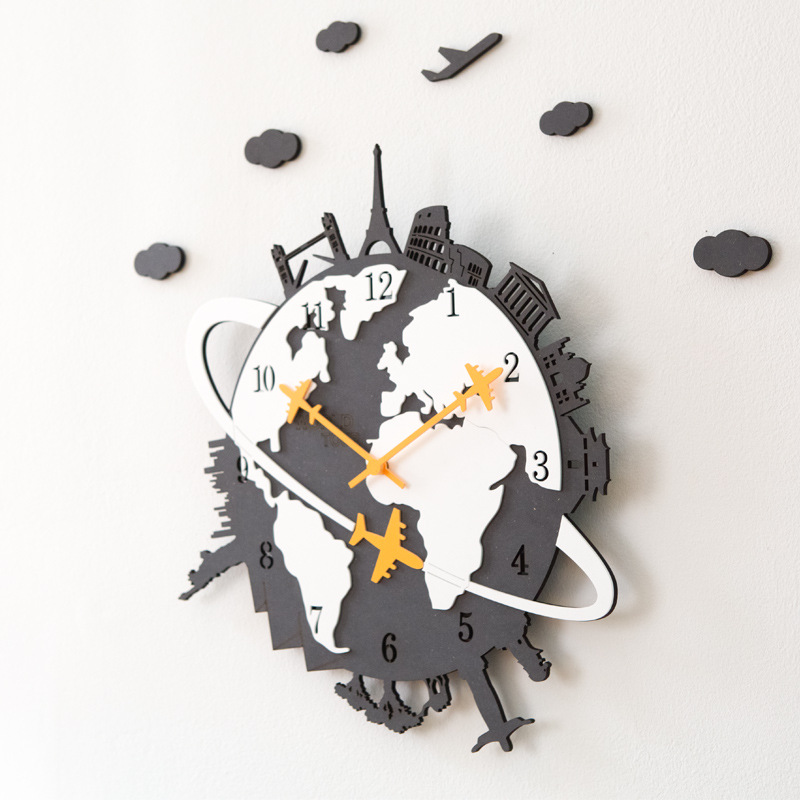 Reloj de pared personalizado, moderno y silencioso para el hogar.