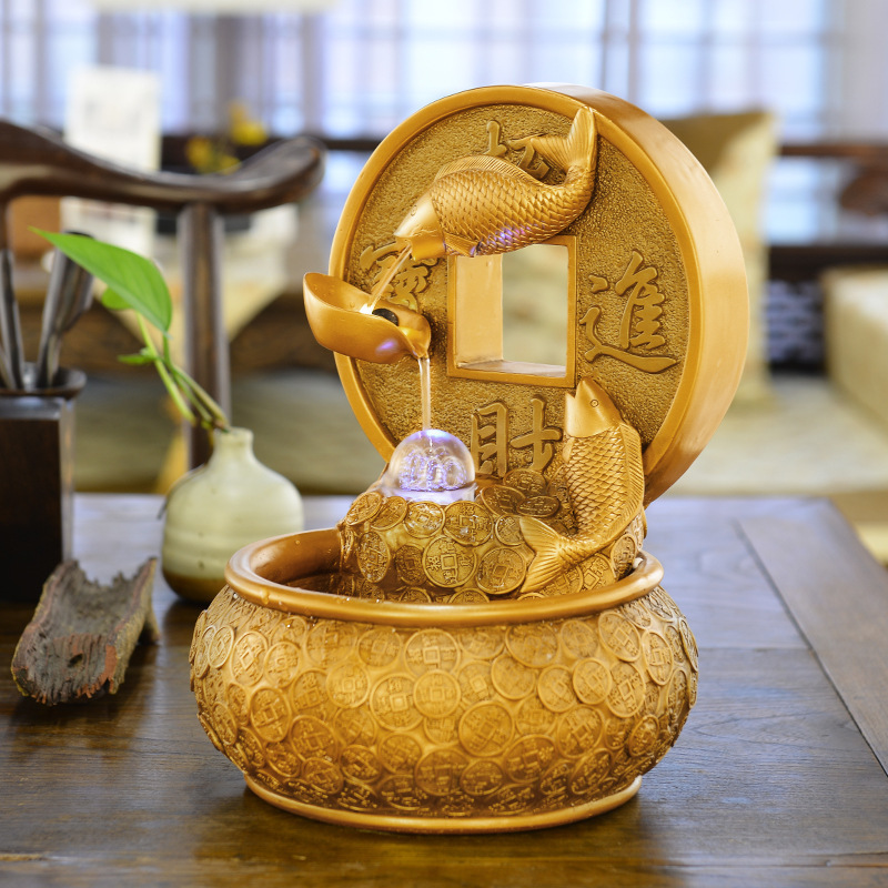 Adornos Feng Shui para fuente de agua, decoración de peces, hogar, oficina, sala de estar