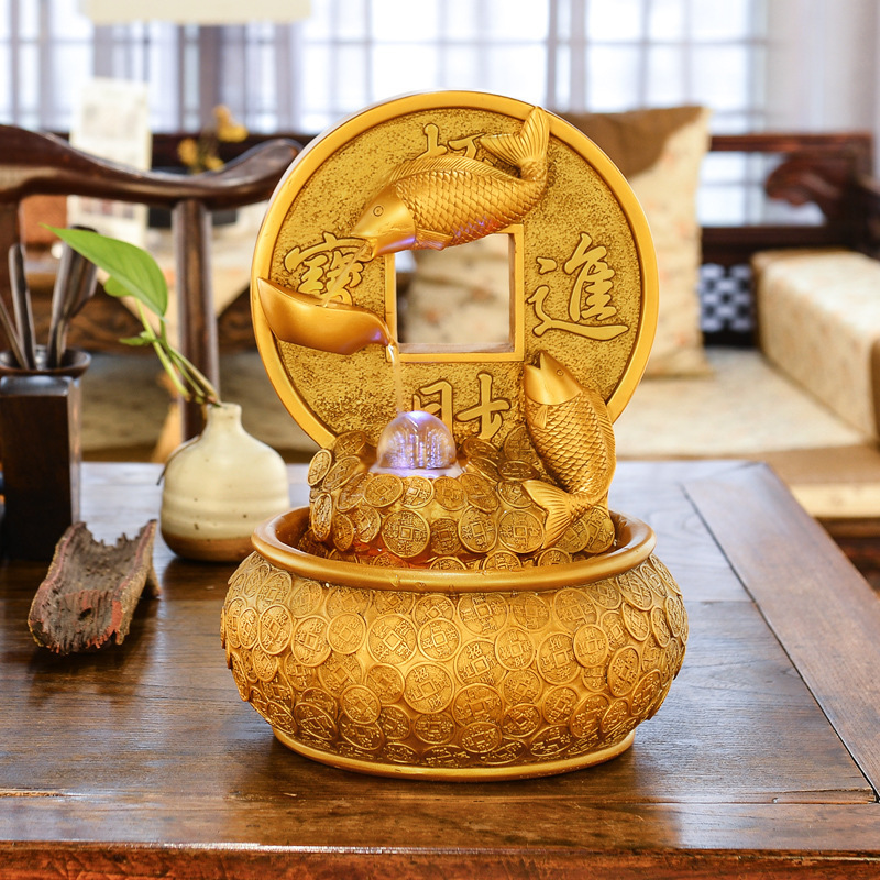 Adornos Feng Shui para fuente de agua, decoración de peces, hogar, oficina, sala de estar