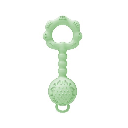 Sonajero de silicona para mordedor de bebé con sonido, palo para morder, campanilla de mano