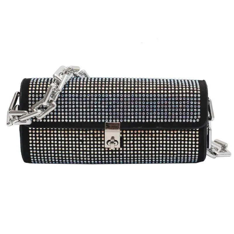 Bolso de mano de un solo hombro con diamantes de imitación para mujer