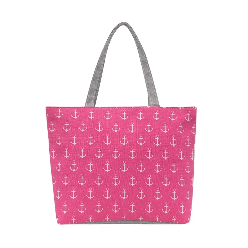 Bolso de mano portátil de gran capacidad con diseño de ancla de barco simple