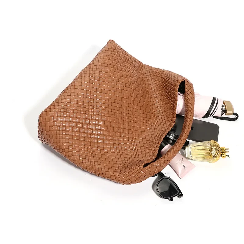 Bolso informal de moda de gran capacidad tejido a mano para mujer