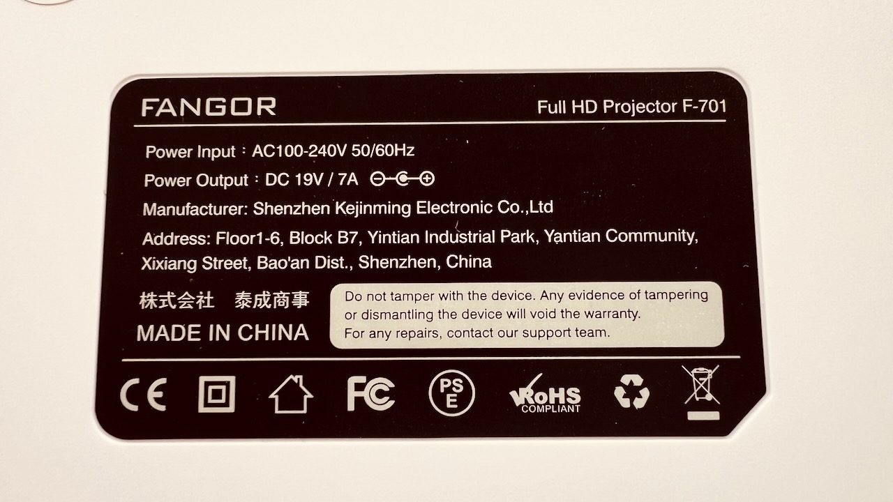 Proyector de vídeo LED Full HD 1080P FANGOR F-701