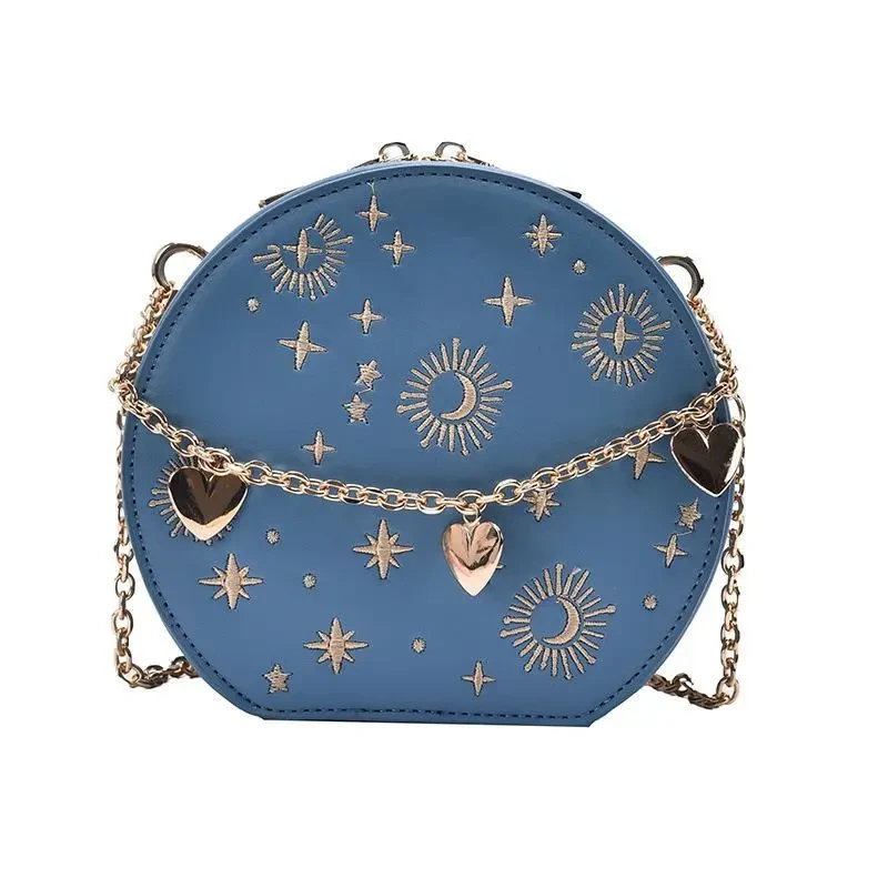 Bolso bandolera vintage con cadena bordada para mujer