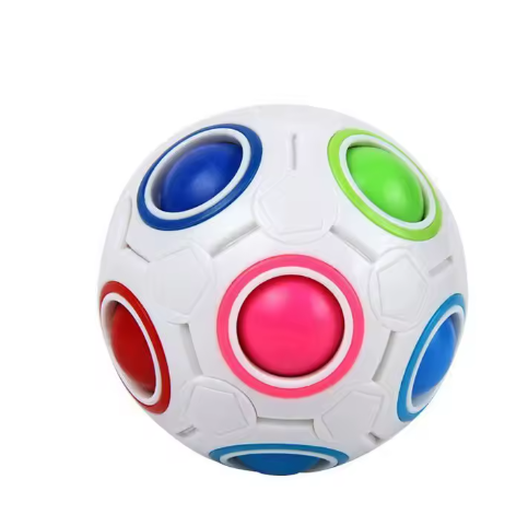 Cubo de rompecabezas arcoíris mágico, bola de velocidad, divertido juguete antiestrés, ideal como regalo de Navidad para niños y adultos.