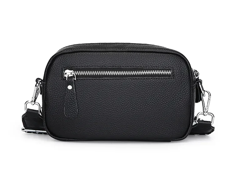 Bolso bandolera de cuero de primera capa, sencillo y de moda para mujer.