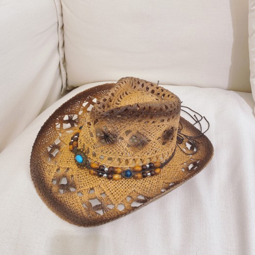 Sombrero de playa para exteriores, sombrero de paja vaquero, sombrero de copa, protector solar, sombrero para el sol